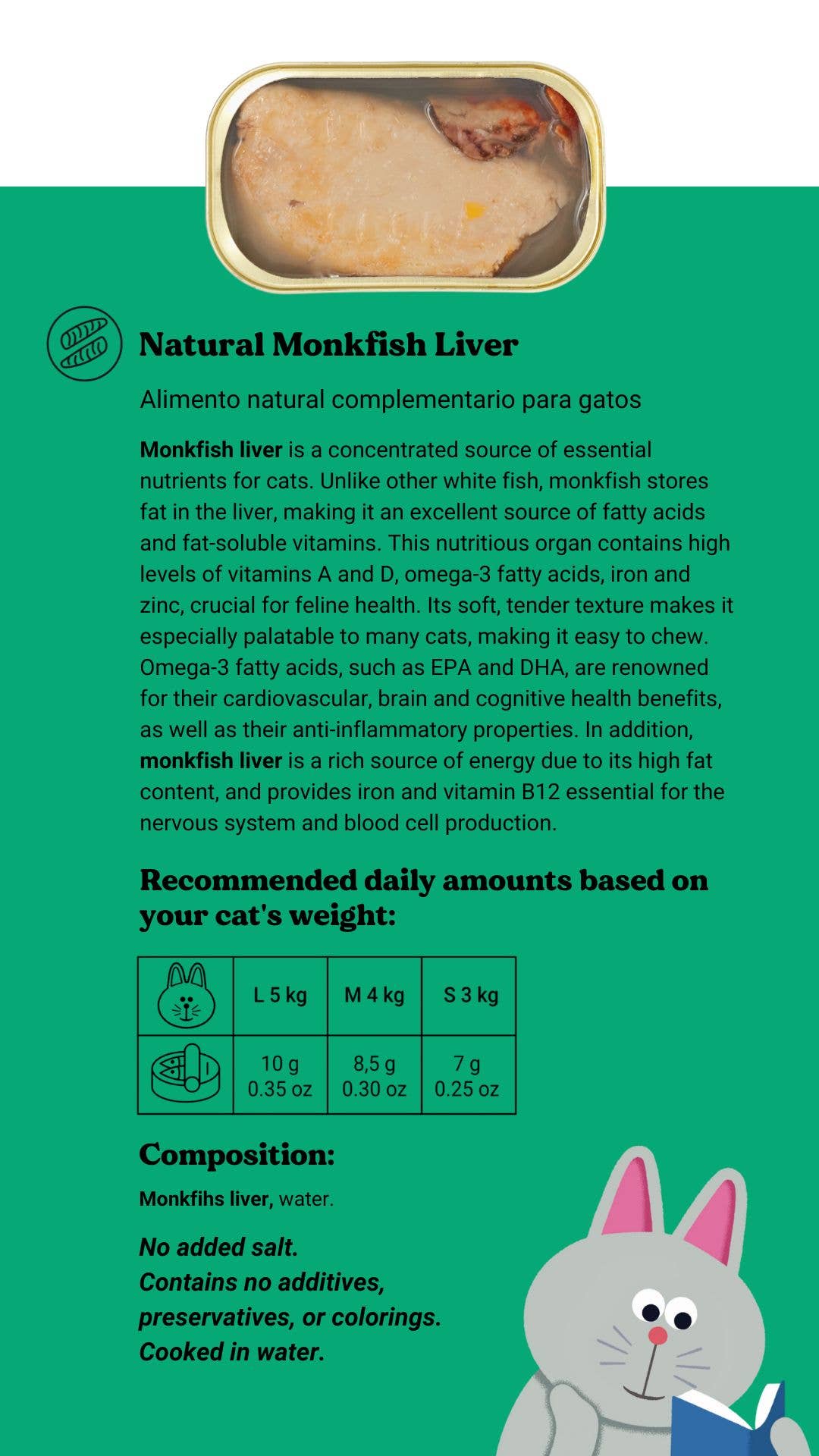 Natural monkfish liver - Cats