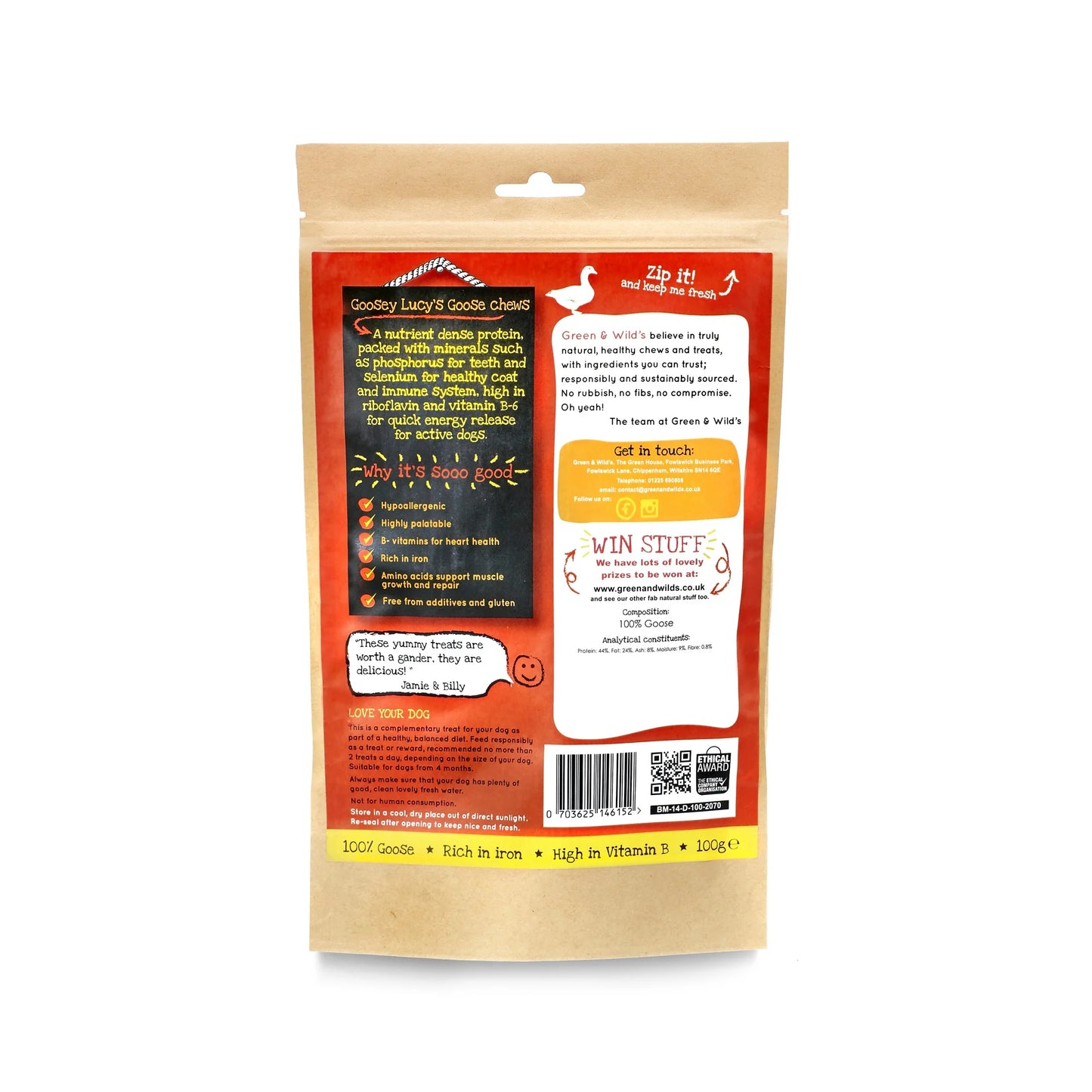 Goosey Lucy's Goose Chews 100g