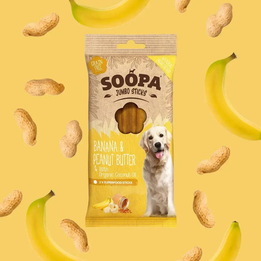 Banana & Peanut Butter Jumbo Dog Dental Sticks: Single Pack