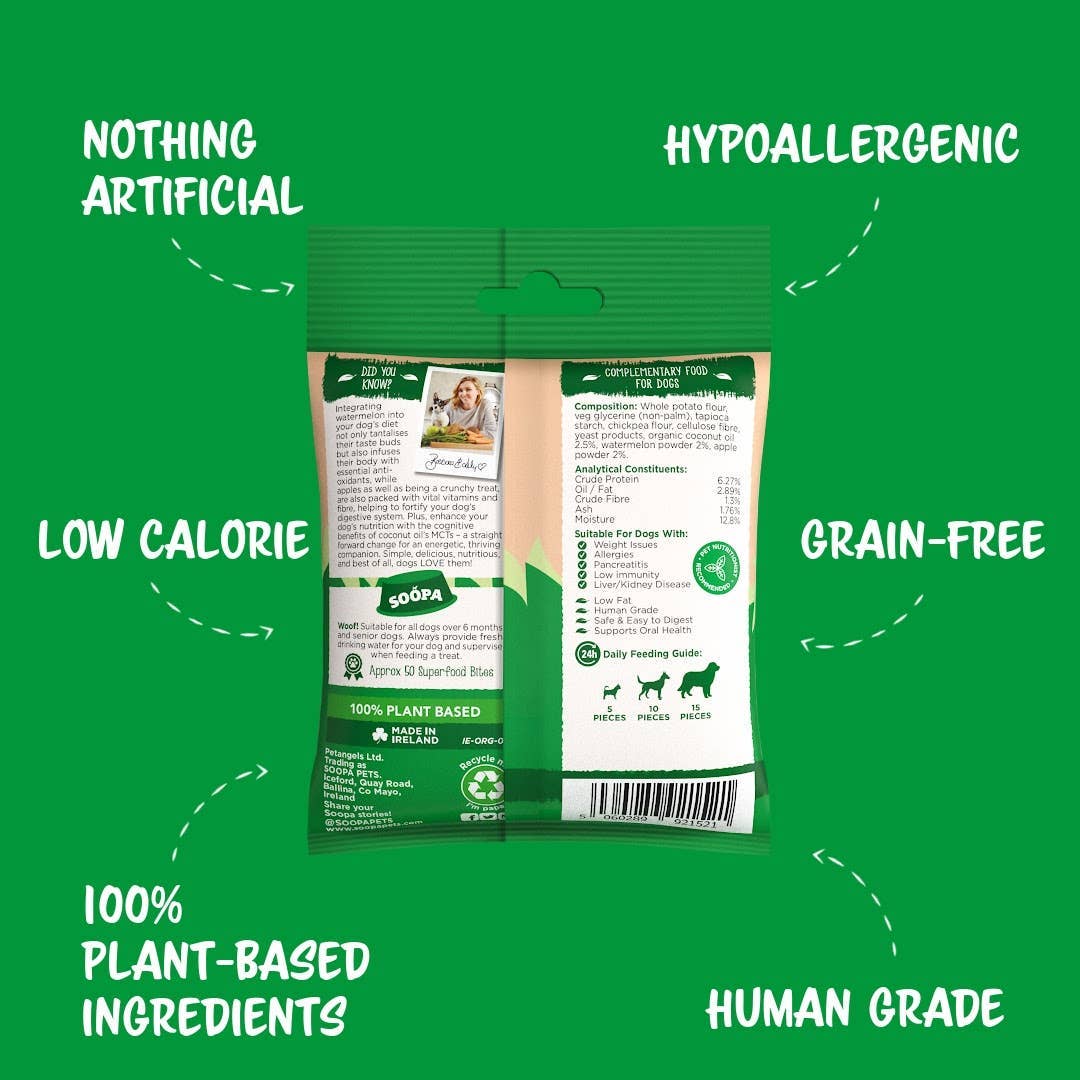 Watermelon & Apple Dog Treats: Single Pack