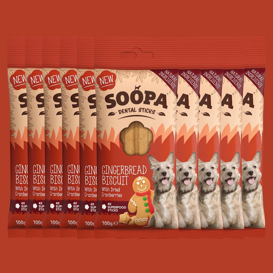 Gingerbread Biscuit Dog Dental Sticks: Single Pack