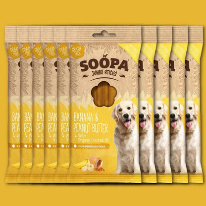 Banana & Peanut Butter Jumbo Dog Dental Sticks: Single Pack