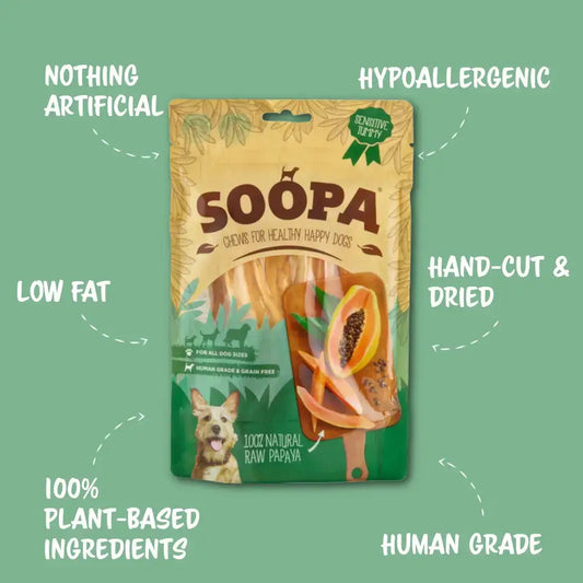 Natural Papaya Dog Chews: Single Pack